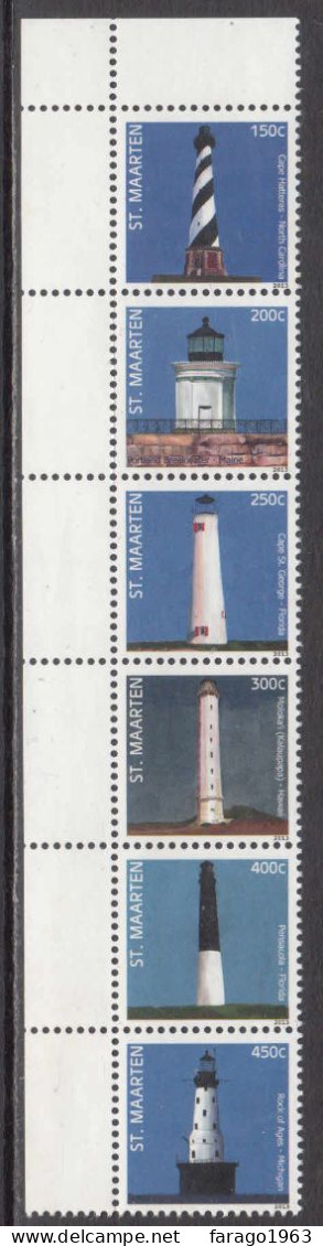 2013 St. Maarten Lighthouses Phares Complete Strip Of 6 MNH - Curazao, Antillas Holandesas, Aruba