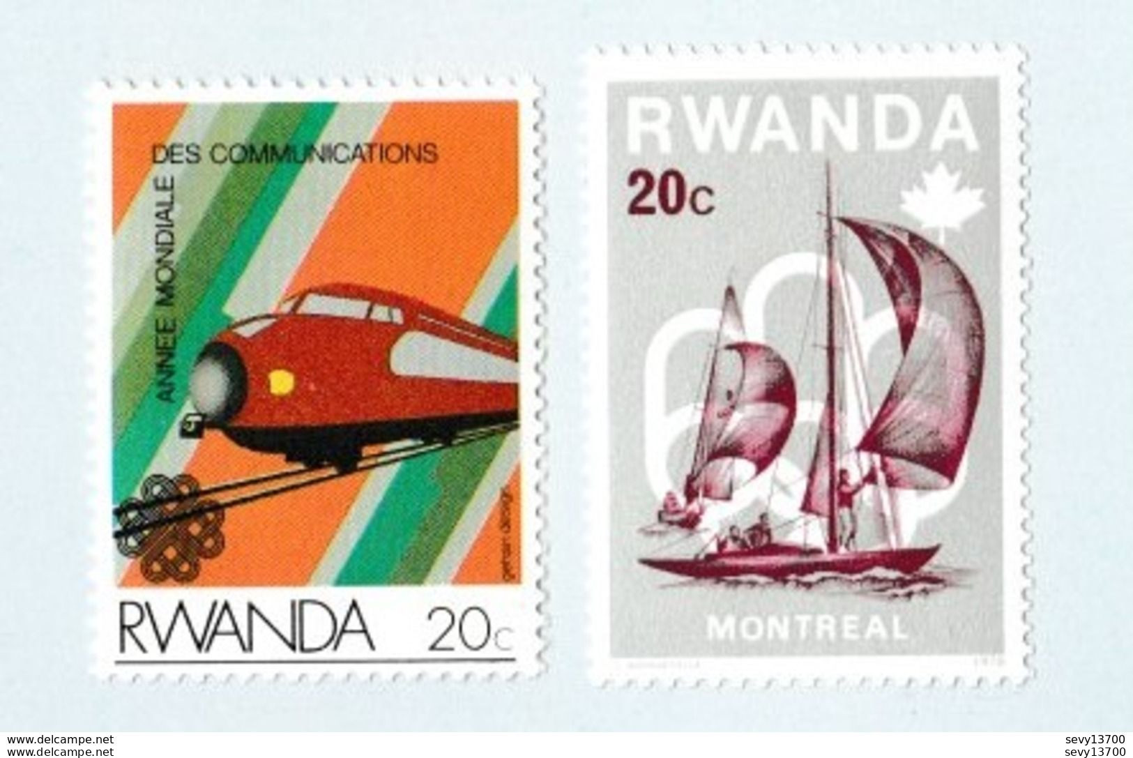 République Rwandaise Lot De 12 Timbres Neufs Transports - Avion, Montgolfière,fusée, Train, Voilier - Verzamelingen