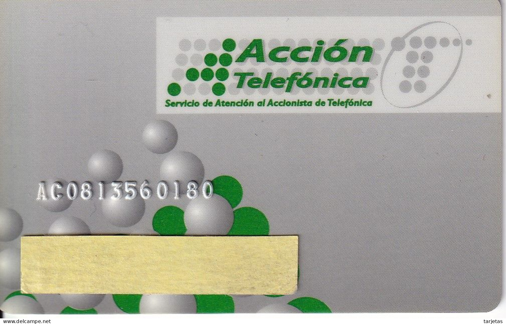 TARJETA DE ESPAÑA DE ACCION TELEFONICA (ACCIONISTAS TELEFÓNICA) - Tests & Service