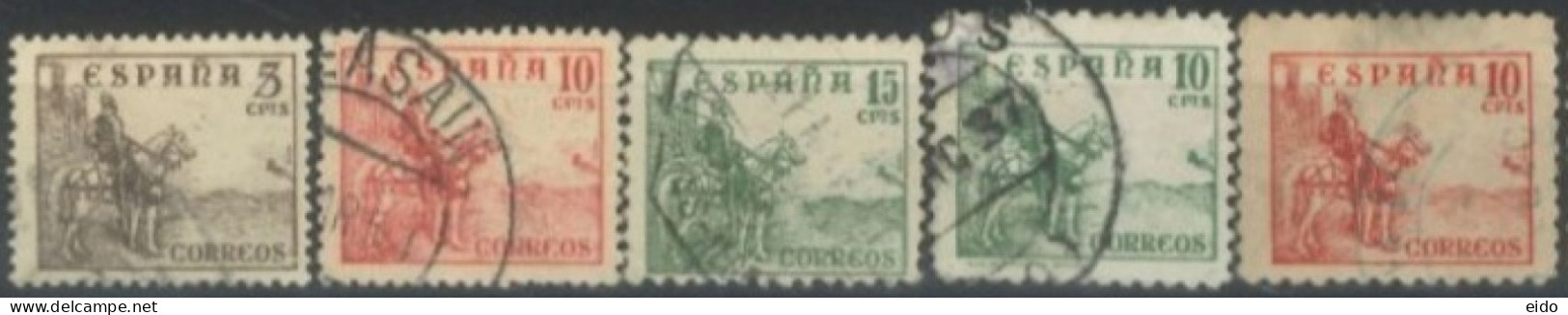 SPAIN, 1936/40, EL CID STAMPS SET OF 5, USED. - Used Stamps