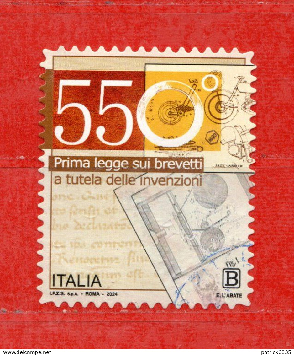 Italia ° -  2024 -  PRIMA LEGGE Sui BREVETTI. Usato. - 2021-...: Used