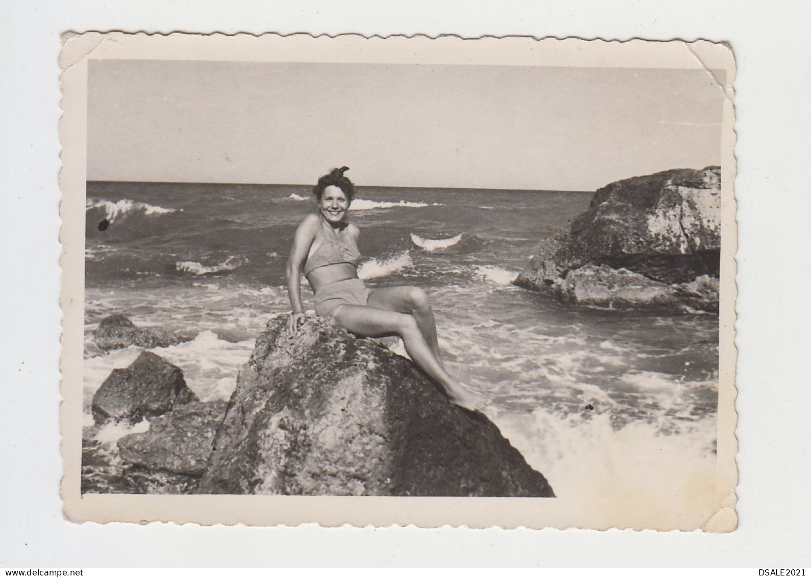 Sexy Woman With Swimwear, Summer Beach Pose, Portrait, Vintage Orig Photo Pin-up 8.7x6.3cm. (27844) - Pin-ups