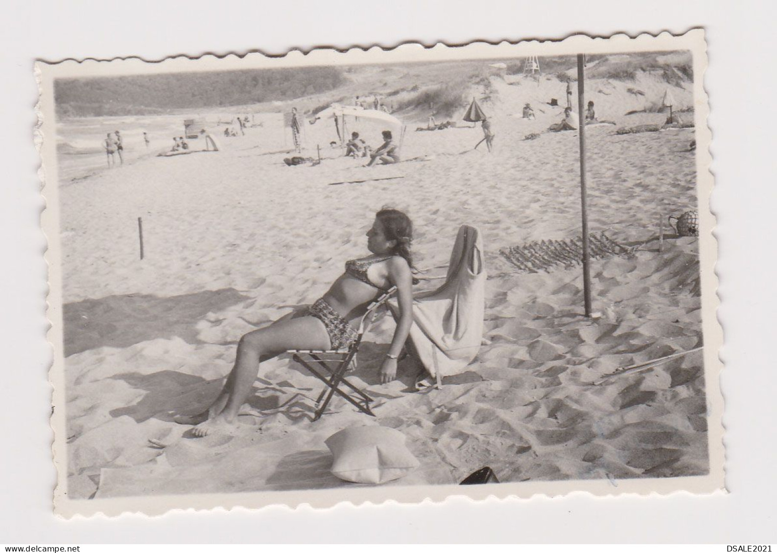 Woman, Lady With Swimwear, Summer Beach Scene, Vintage Orig Photo Pin-up 8.7x5.9cm. (67786) - Pin-Ups