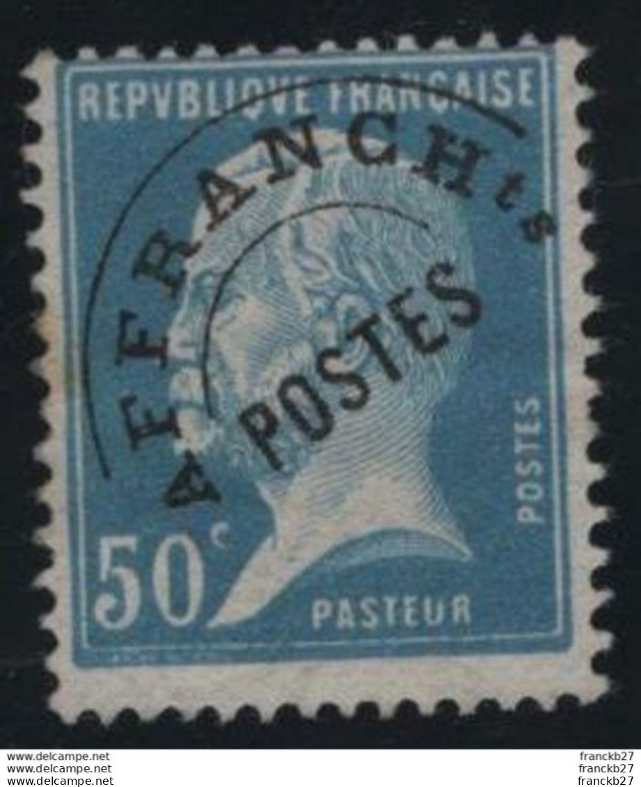 France - YT Préoblitéré 68 - Pasteur 50 C Bleu - 1893-1947