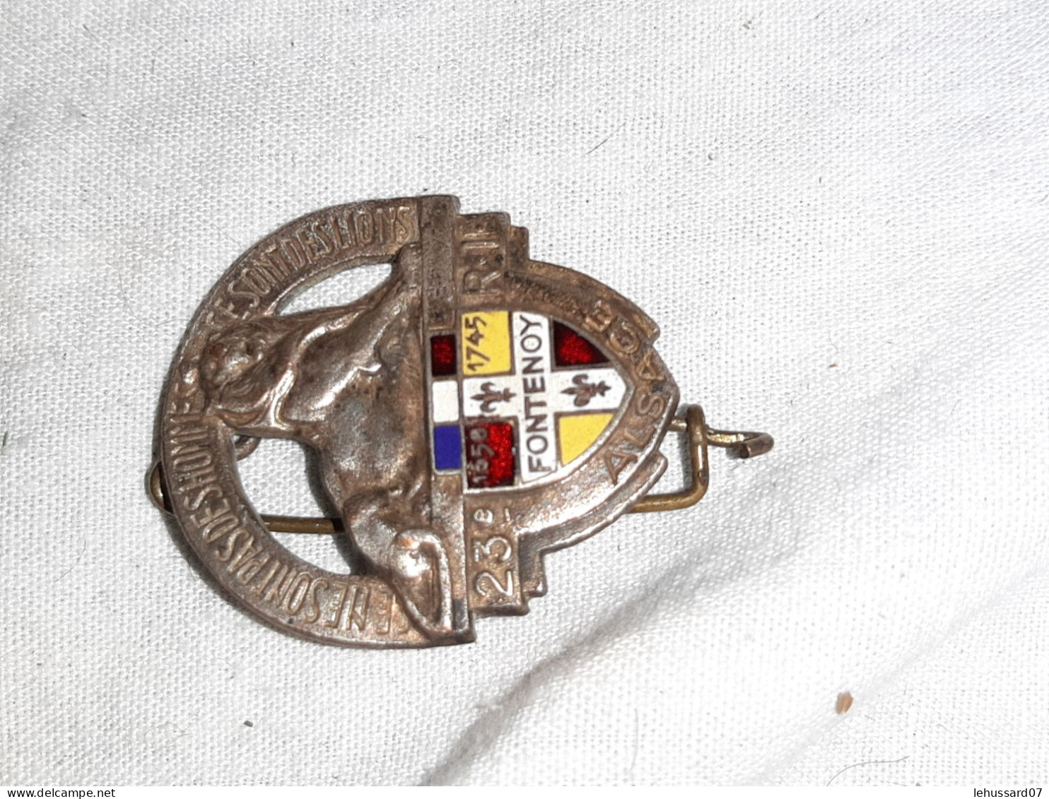 Insigne Militaire 23 Ième R.I Regt De La Lauter  FONTENOY - Otros & Sin Clasificación