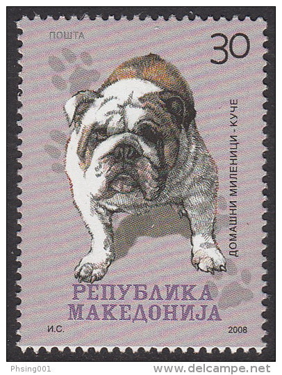 Macedonia 2008 Fauna Dogs Pets Mops, MNH - Macedonia Del Norte