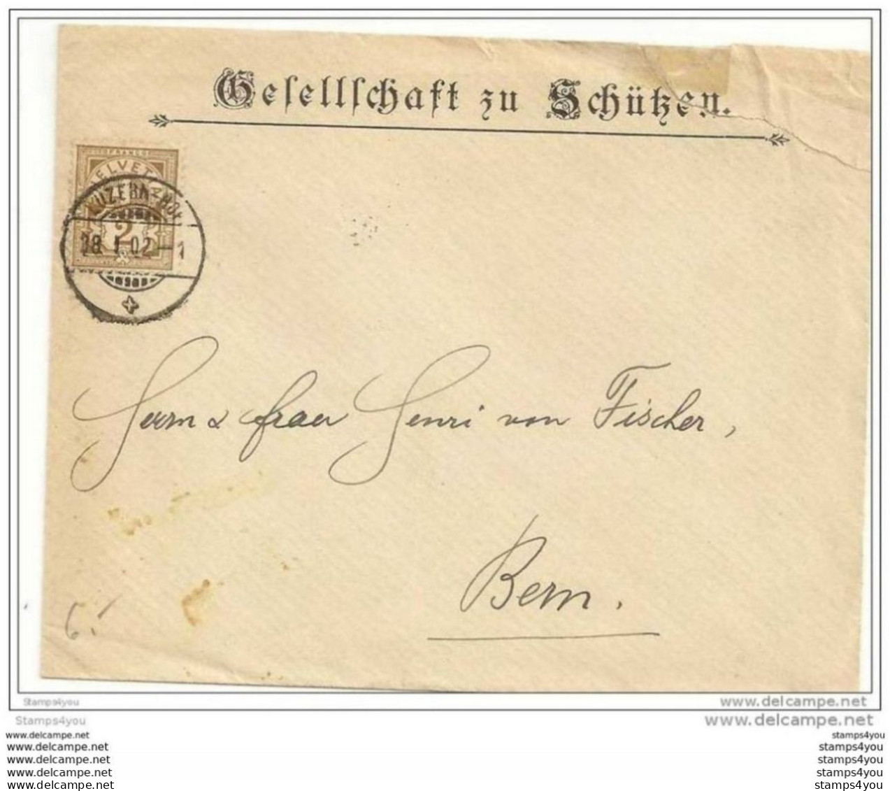 51 -1 - Enveloppe Suisse Avec Oblitération De Luzern 1902-attention Petite Déchirure En Haut à Droite - Lettres & Documents