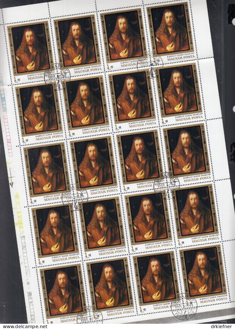 UNGARN  3328 A, Bogen (4x5), Gestempelt, 450. Todestag Von Albrecht Dürer: Selbstbildnis, 1979 - Used Stamps