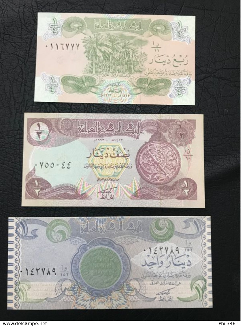 Série De Billets D'Irak Neufs Non Pliés Non Circulés Les Derniers Avec Effigie De Saddam Hussein! - Irak