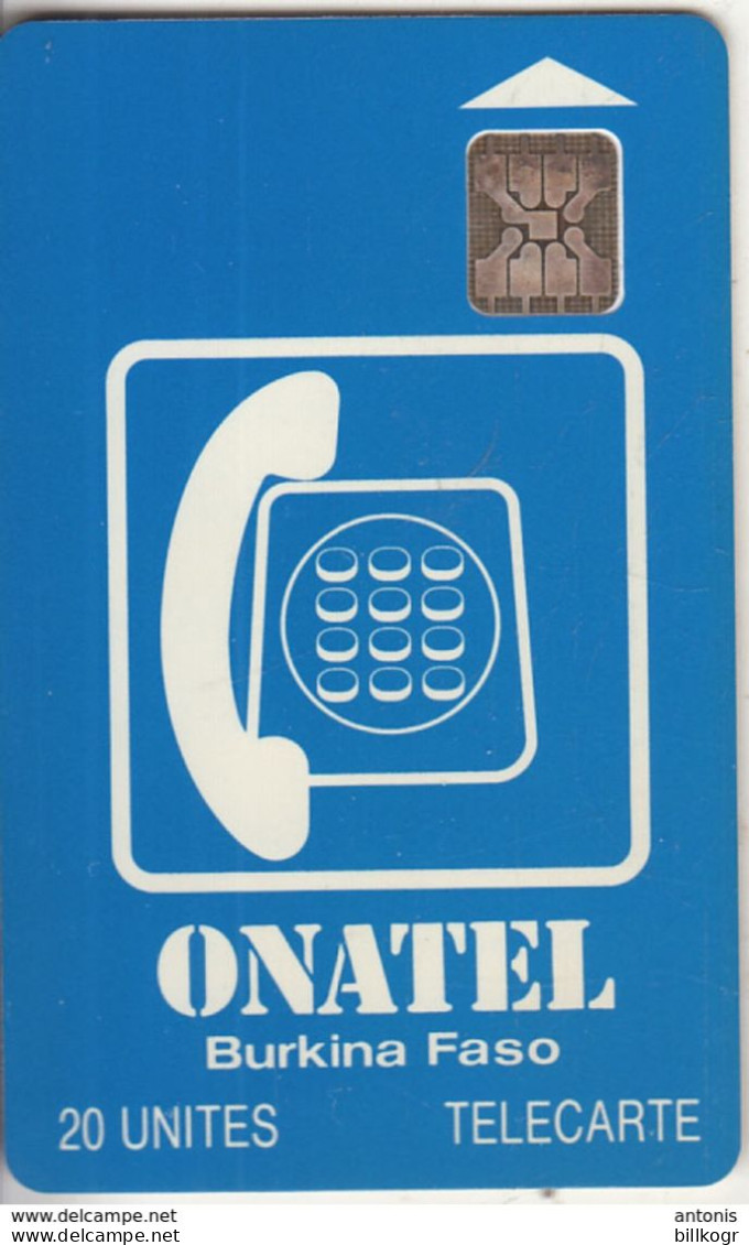 BURKINA FASO - Onatel Logo(blue & White) 20 Units, Chip SC5, White CN : C49100926, Used - Burkina Faso