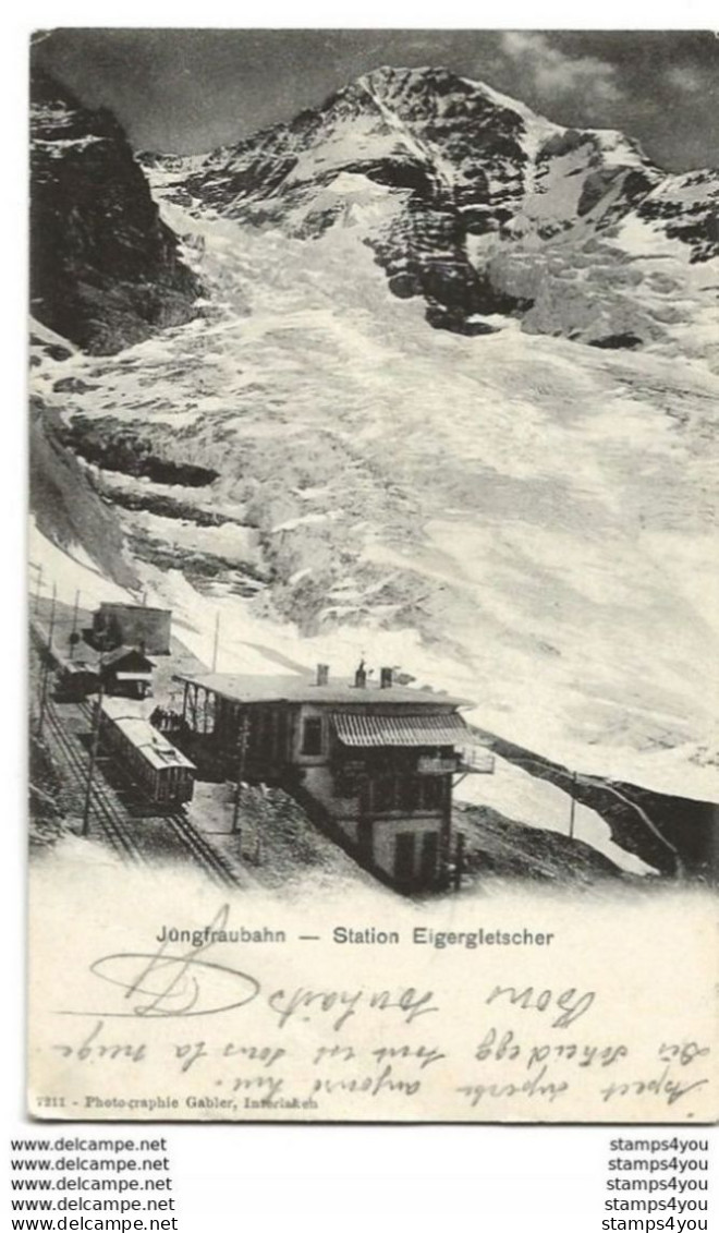 I - 51 - Carte Jungfraubahn" Superbes Cachets à Date "Eigergletscher 1901" - Cartas & Documentos