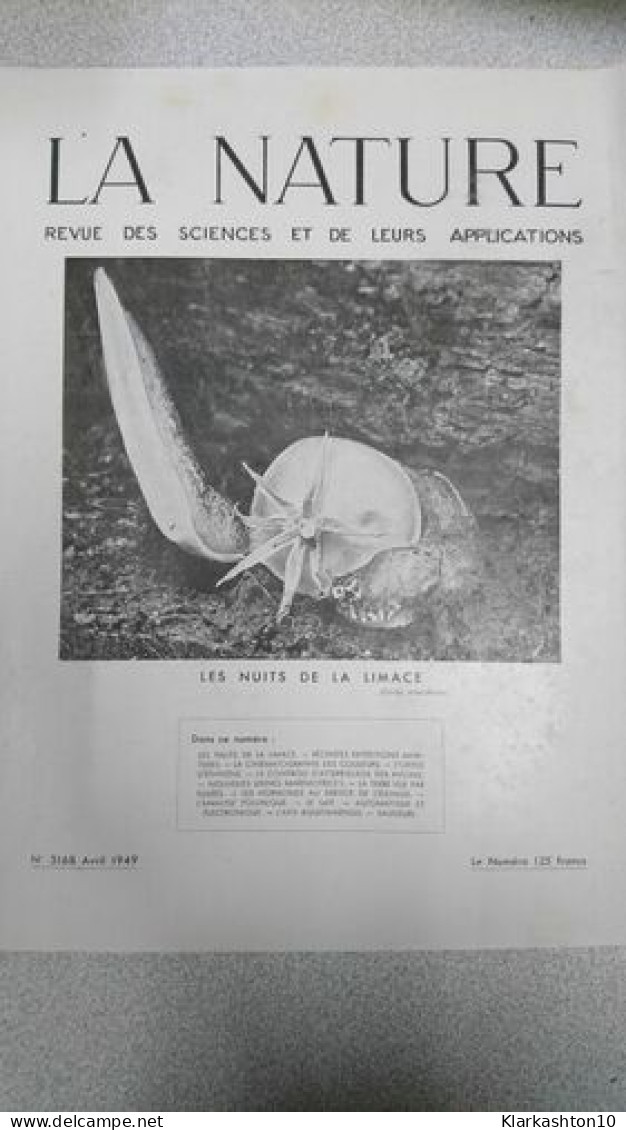 La Nature N.3168 - Avril 1949 - Unclassified