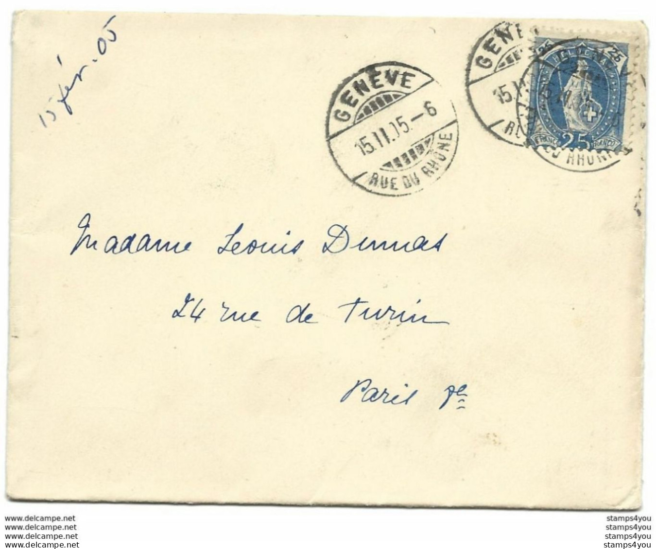 116 - 68 - Enveloppe Envoyée De Genève 1905 - Cartas & Documentos