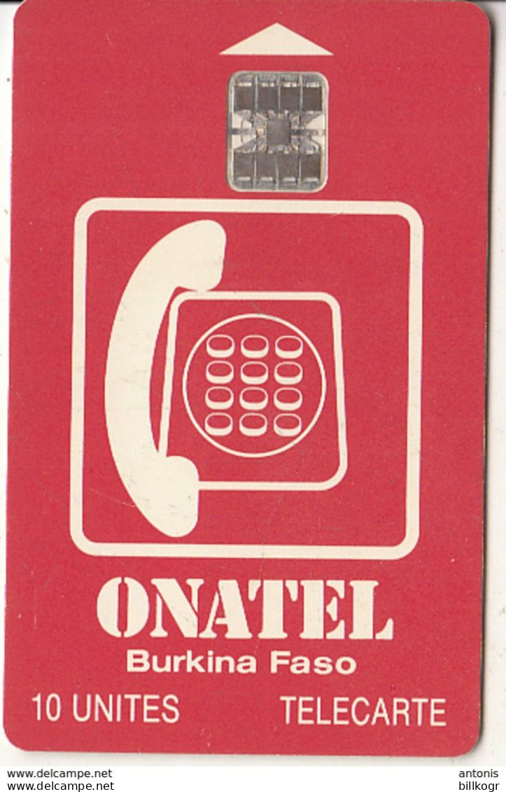 BURKINA FASO - Onatel Logo(red & White) 10 Units, Chip SC7, Red CN : C5A153779(at Right), Used - Burkina Faso