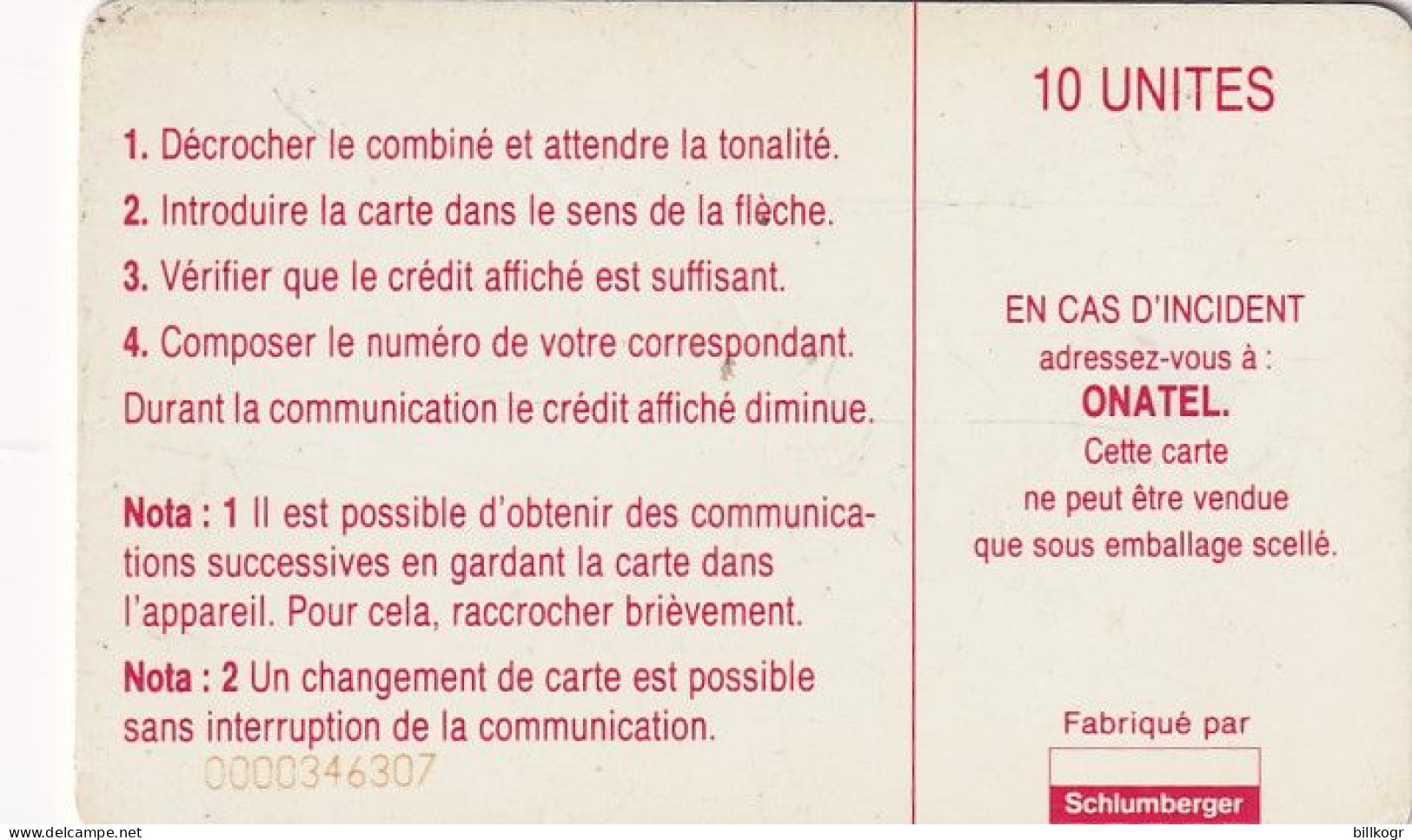 BURKINA FASO - Onatel Logo(red & White) 10 Units, Chip SC7, Red CN : 10 Digits(at Left), Used - Burkina Faso