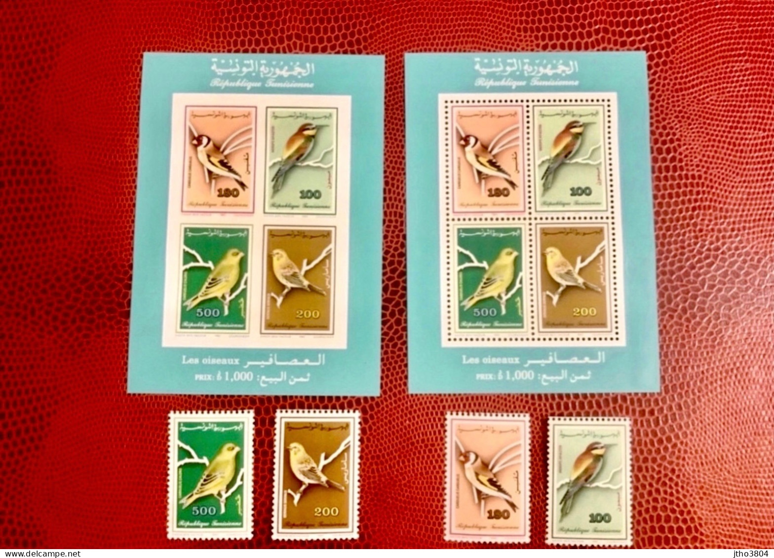 TUNISIE 1992 2 Bloc 4v 4v Neuf MNH ** Mi 1246 / 1249 Pájaro Bird Pássaro Vogel Ucello Oiseau TUNISIA TUNISIEN - Other & Unclassified