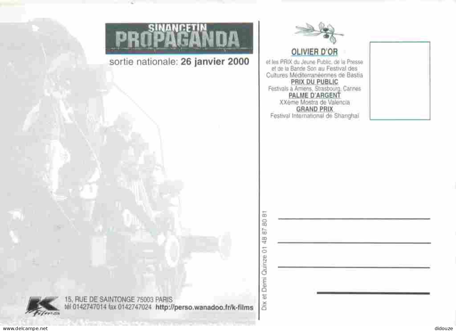 Cinema - Affiche De Film - Propaganda - CPM - Carte Neuve - Voir Scans Recto-Verso - Affiches Sur Carte