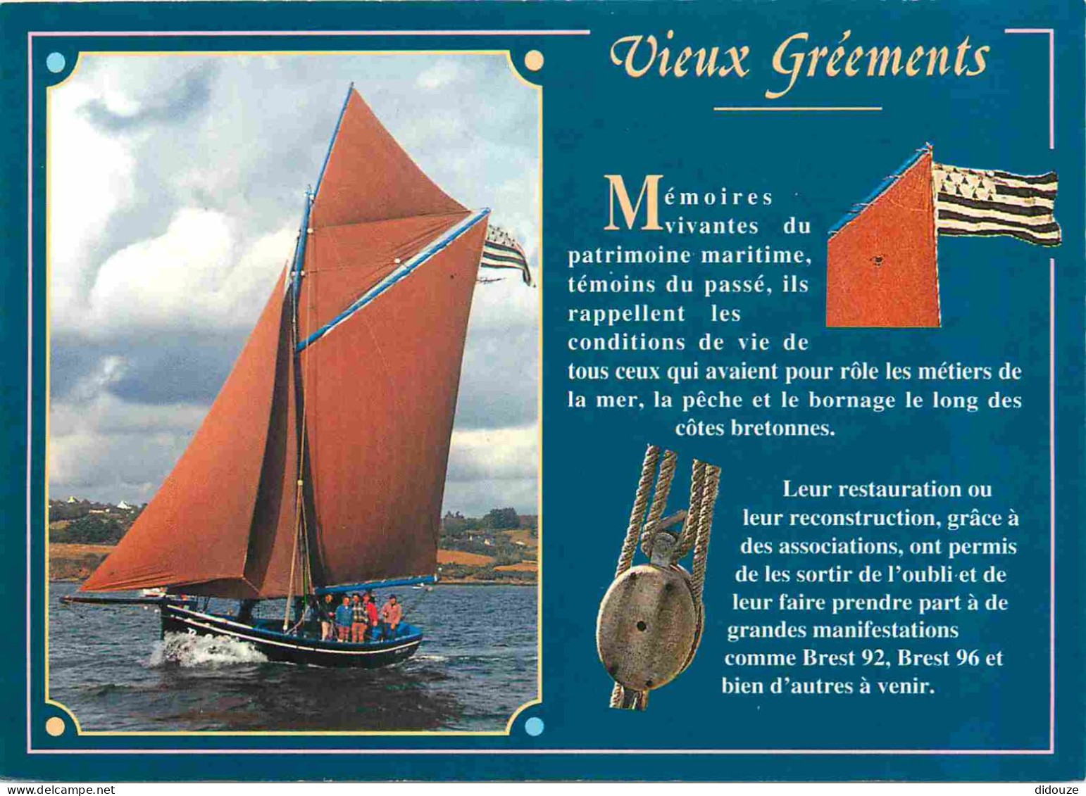 Bateaux - Voiliers - Bretagne - La Tradition Des Vieux Gréements - CPM - Voir Scans Recto-Verso - Segelboote
