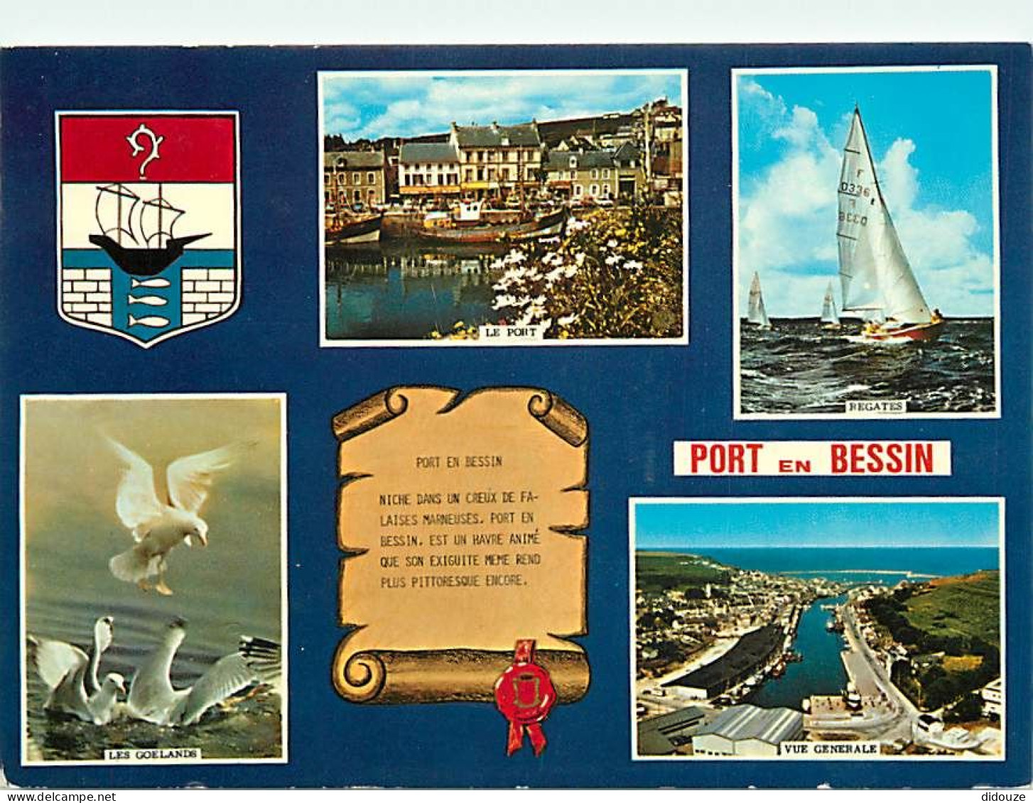 14 - Port En Bessin - Multivues - Blasons - Flamme Postale De Bayeux - CPM - Voir Scans Recto-Verso - Port-en-Bessin-Huppain