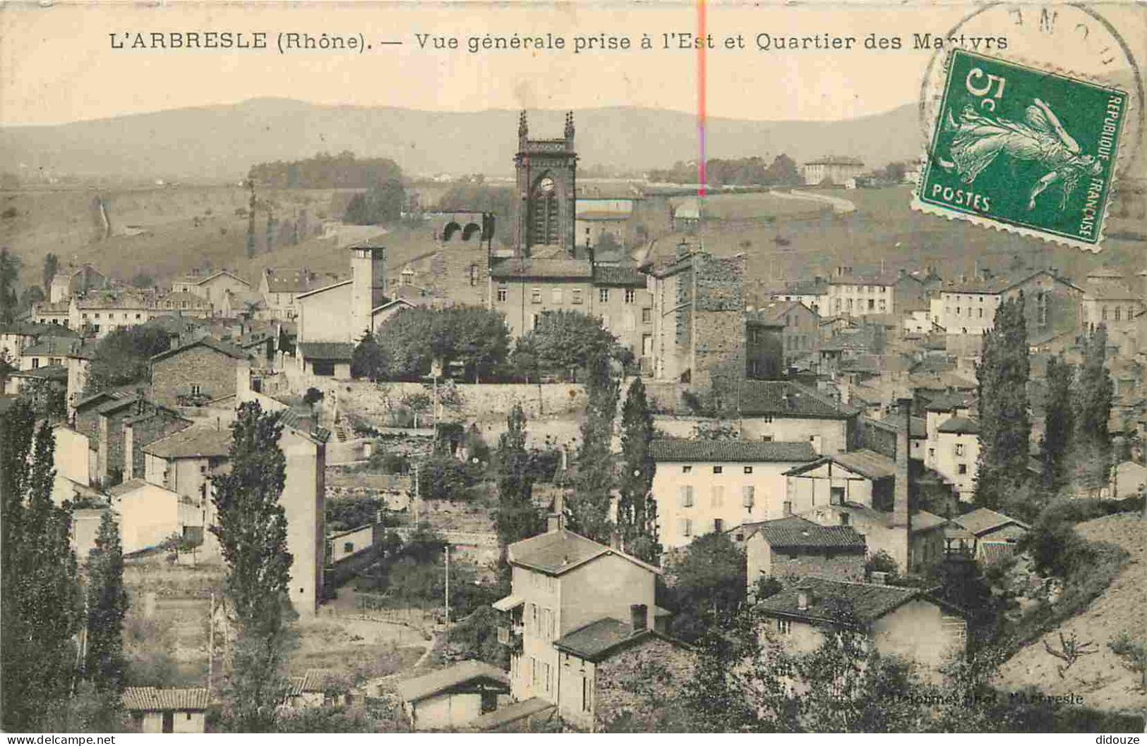 69 - L'Arbresle - Vue Générale Prise à L'Est Et Quartier Des Martyrs - CPA - Oblitération Ronde De 1912 - Voir Scans Rec - L'Arbresle