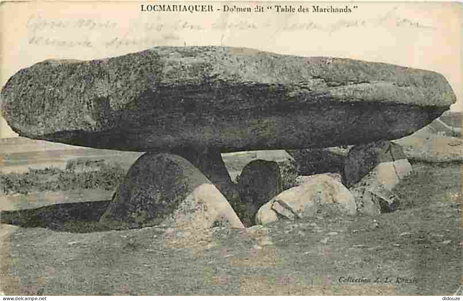 56 - Locmariaquer - Dolmen Dit Table Des Marchands - Voyagée En 1914 - Etat Léger Pli Visible - CPA - Voir Scans Recto-V - Locmariaquer