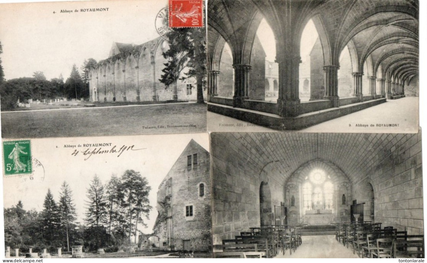 ABBAYE DE ROYAUMONT   - LOT DE  6 CPA - Autres & Non Classés