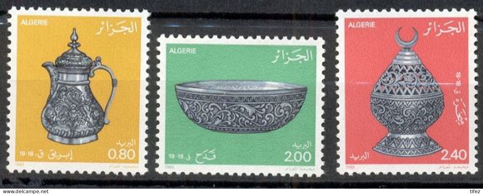 Année 1985-N°828/830 Neufs**MNH : Artisanat : Ustensiles Du 18 & 19ème Siècle - Algerien (1962-...)