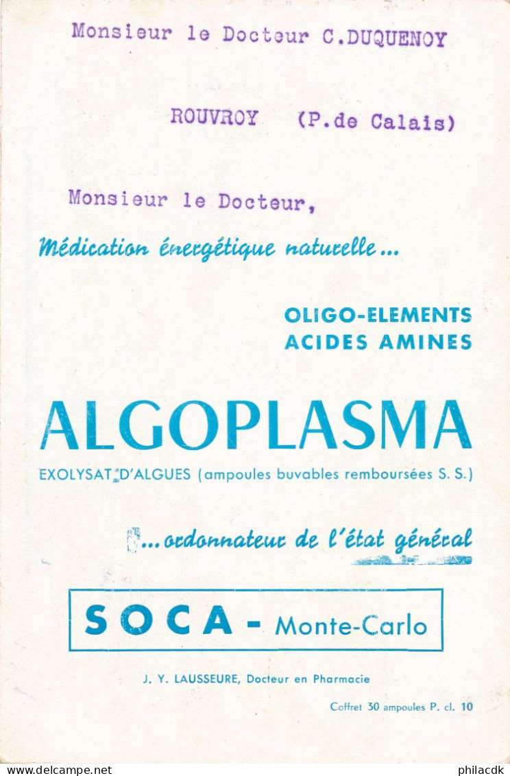 MONACO - 2 TIMBRES SUR CARTE OBLITEREE AVEC CAD DU 21 MAI 1957 ALGOPLASMA SOCA MONTE CARLO - Covers & Documents