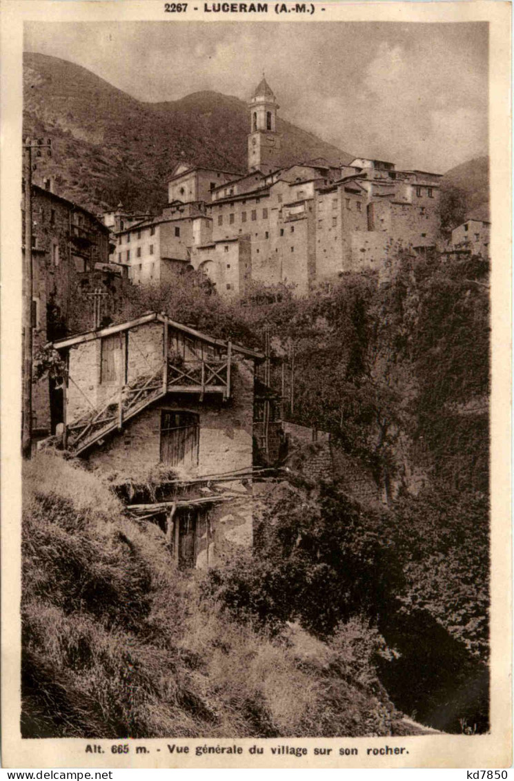 Luceram, Vue Generale Du Village Sur Son Rocher - Lucéram