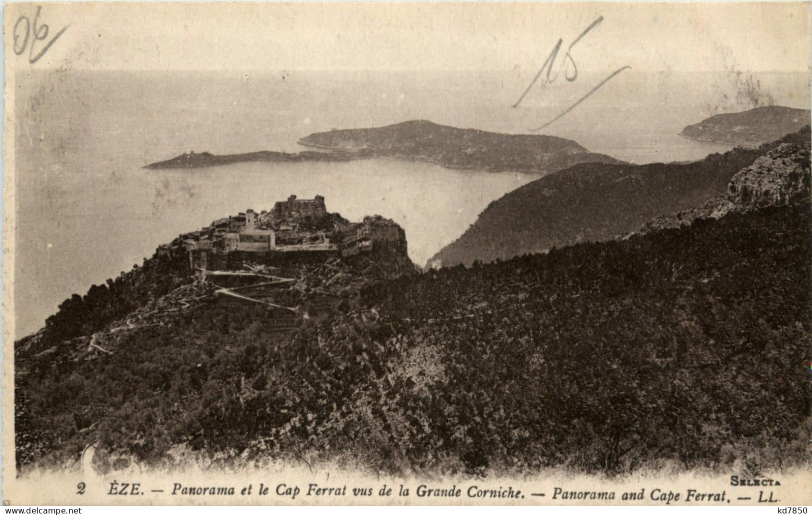 Eze, Panorama Et Le Cap Ferrat Vus De La Grande Corniche - Eze