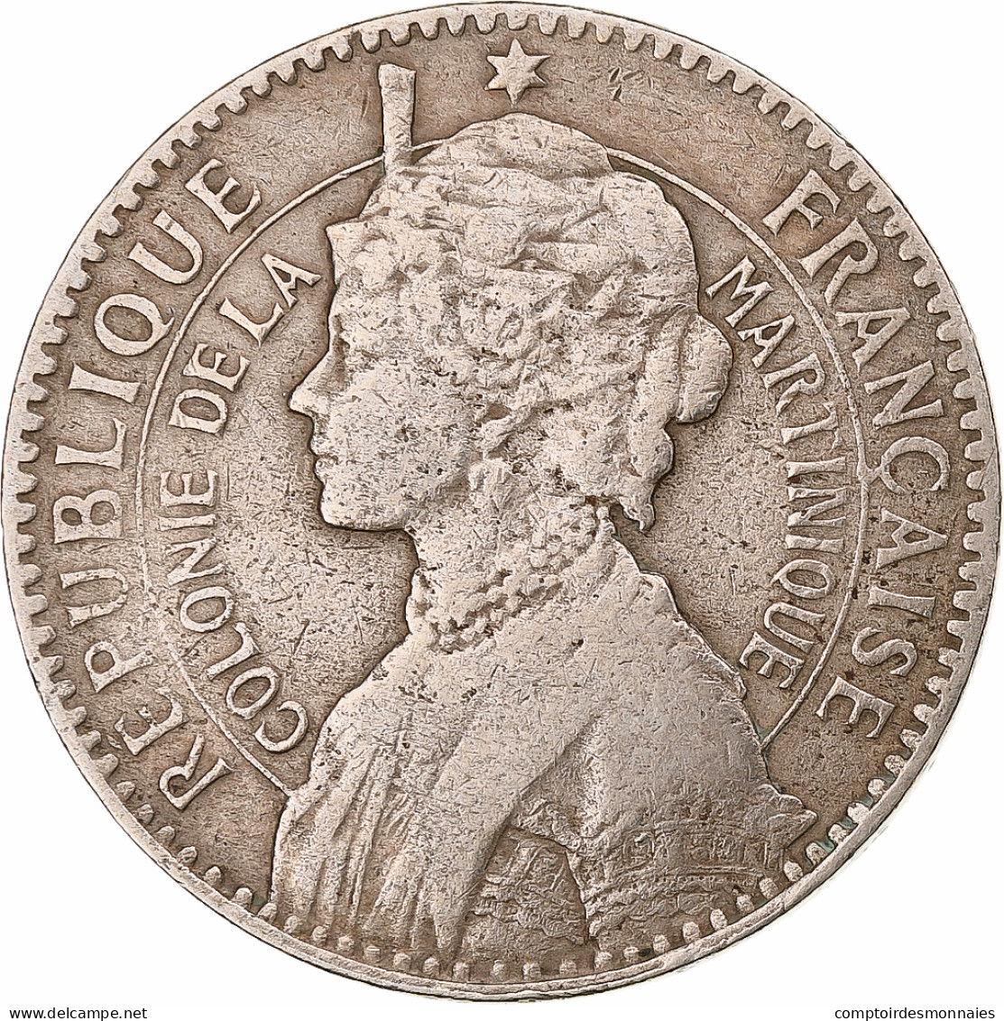 Martinique, Franc, 1897, Paris, Cupro Nickel, TB+, KM:41 - Autres & Non Classés