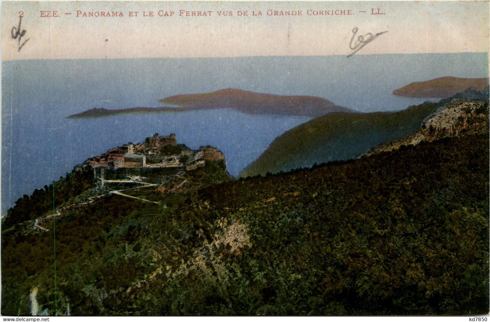 Eze, Panorama Et Le Cap Ferrat Vus De La Grande Corniche - Eze