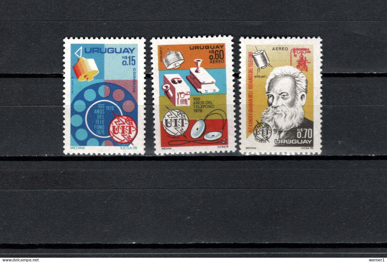 Uruguay 1976 Space, Telephone Centenary 3 Stamps MNH - South America