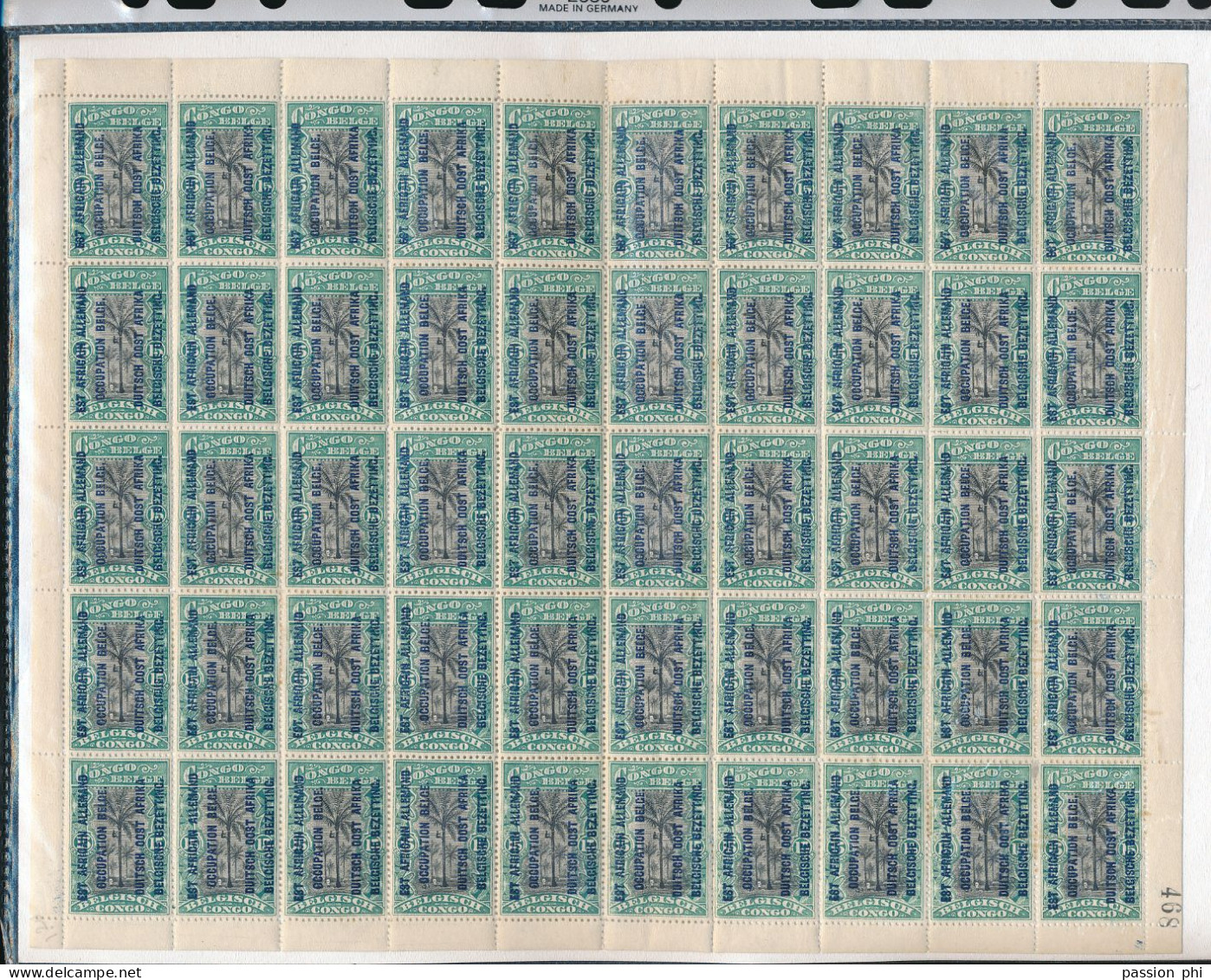 RUANDA URUNDI COB 30 TYPE B SHEET  WITH THE VARIETY "LEZARDE" POSITION 41 MNH - Nuevos