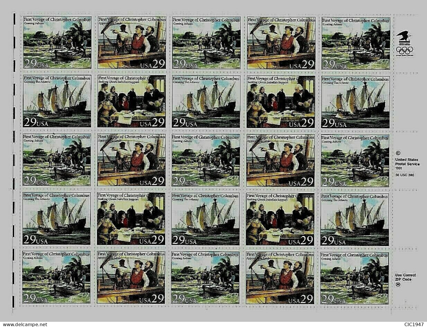 Stati Uniti 1992 Scoperta America Foglio Nuovo** - Unused Stamps