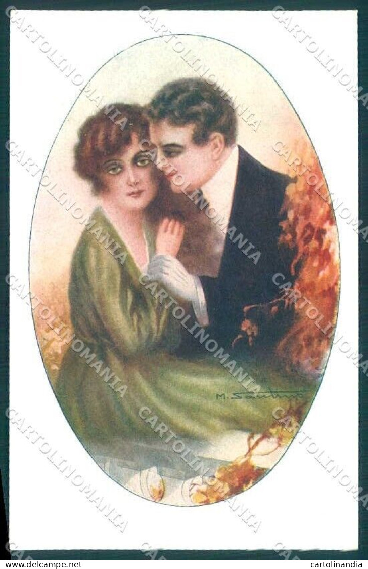 Artist Signed Santino Lady Romantic Couple Serie 141-4 Postcard VK9246 - Autres & Non Classés