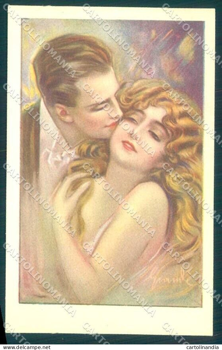 Artist Signed Grande Lady Romantic Couple Serie 433-4 Postcard VK9236 - Autres & Non Classés