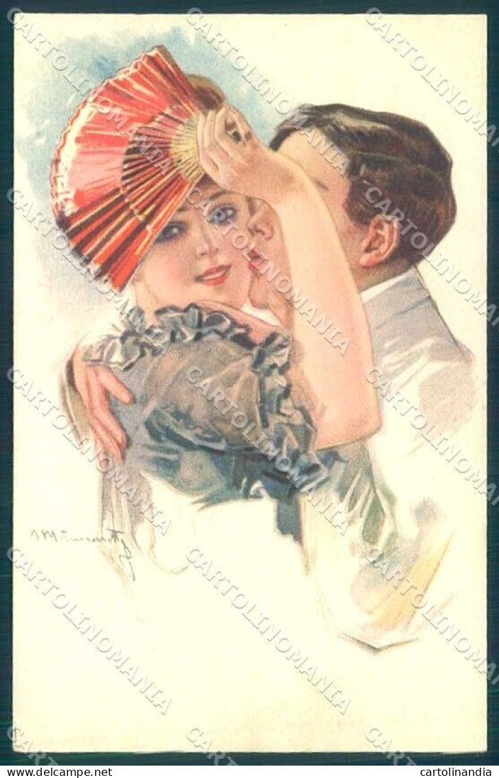 Artist Signed Simonetti Lady Romantic Couple Serie 236-2 Postcard VK9072 - Autres & Non Classés