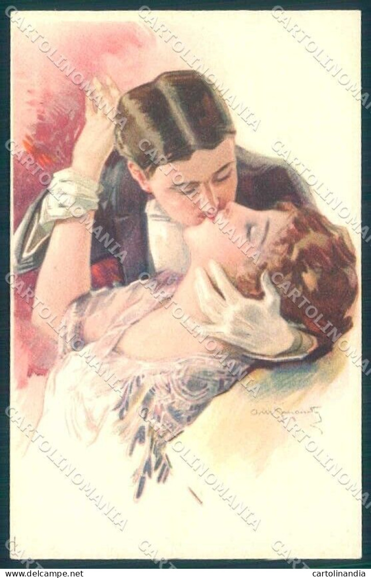 Artist Signed Simonetti Lady Romantic Couple Serie 236-3 Postcard VK9073 - Autres & Non Classés