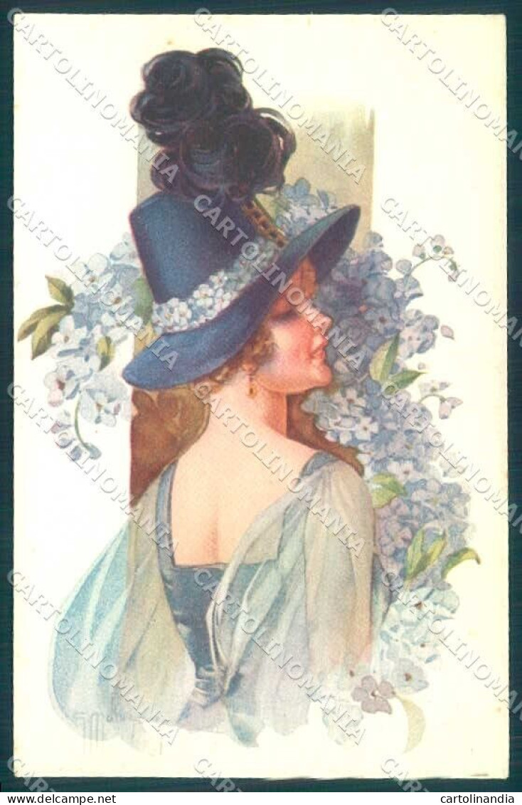 Artist Signed Malugani Fashion Glamour Lady Flowers Serie 91-5 Postcard VK9180 - Autres & Non Classés