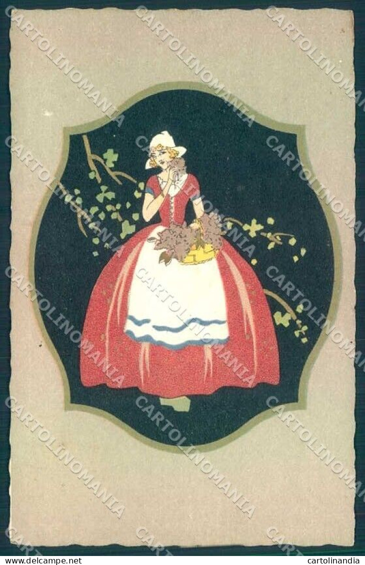 Artist Signed Meschini Dutch Lady Art Deco Serie 2442 Postcard VK9103 - Autres & Non Classés