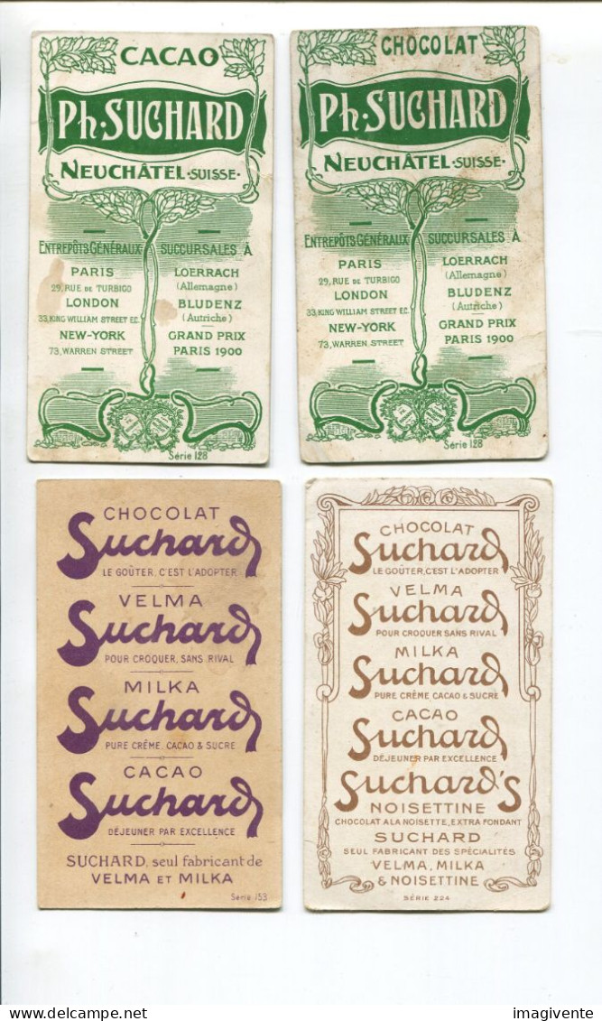 Lot De 4 Chromos Chocolat SUCHARD Series Divers  128  153  224 - Suchard