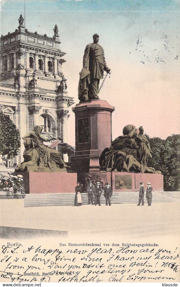 Berlin - Bismarckdenkmal Vor Dem Reichstagsgebäude Gel.1904 - Mitte