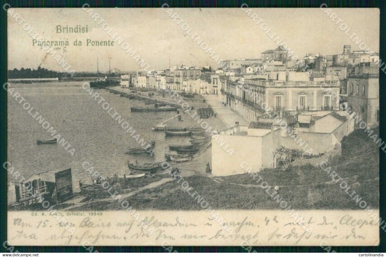 Brindisi Città Veduta Da Ponente Barche ANGOLINO SCOLLATO Cartolina RB6053 - Brindisi