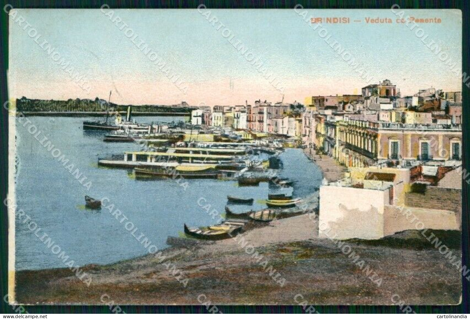 Brindisi Città Veduta Da Ponente Barche Cartolina RB6066 - Brindisi