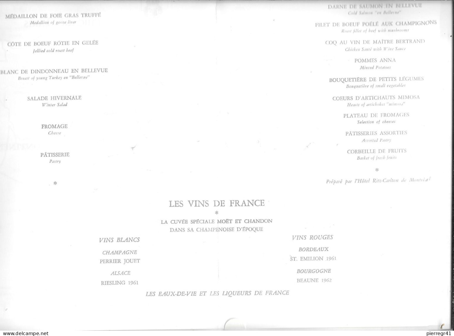 MENU-1966-AIR FRANCE-MENU-CHATEAUX De France-VINCENNES-Dessin-P.Pages-VOL-CHICAGO/PARIS-TBE-RARE - Menus