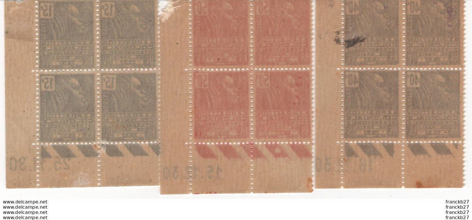 France - YT Coins Datés 270 à 272 - Femme Fachi Exposition Coloniale 15 C, 40 C 50 C - 1930 - 1930-1939