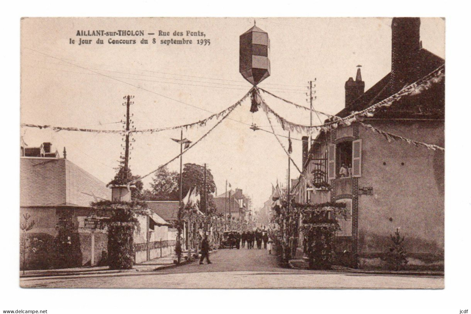 89 AILLANT SUR THOLON - Concours Du 8 Septembre 1935 Rue Des Ponts - Sépia - Aillant Sur Tholon