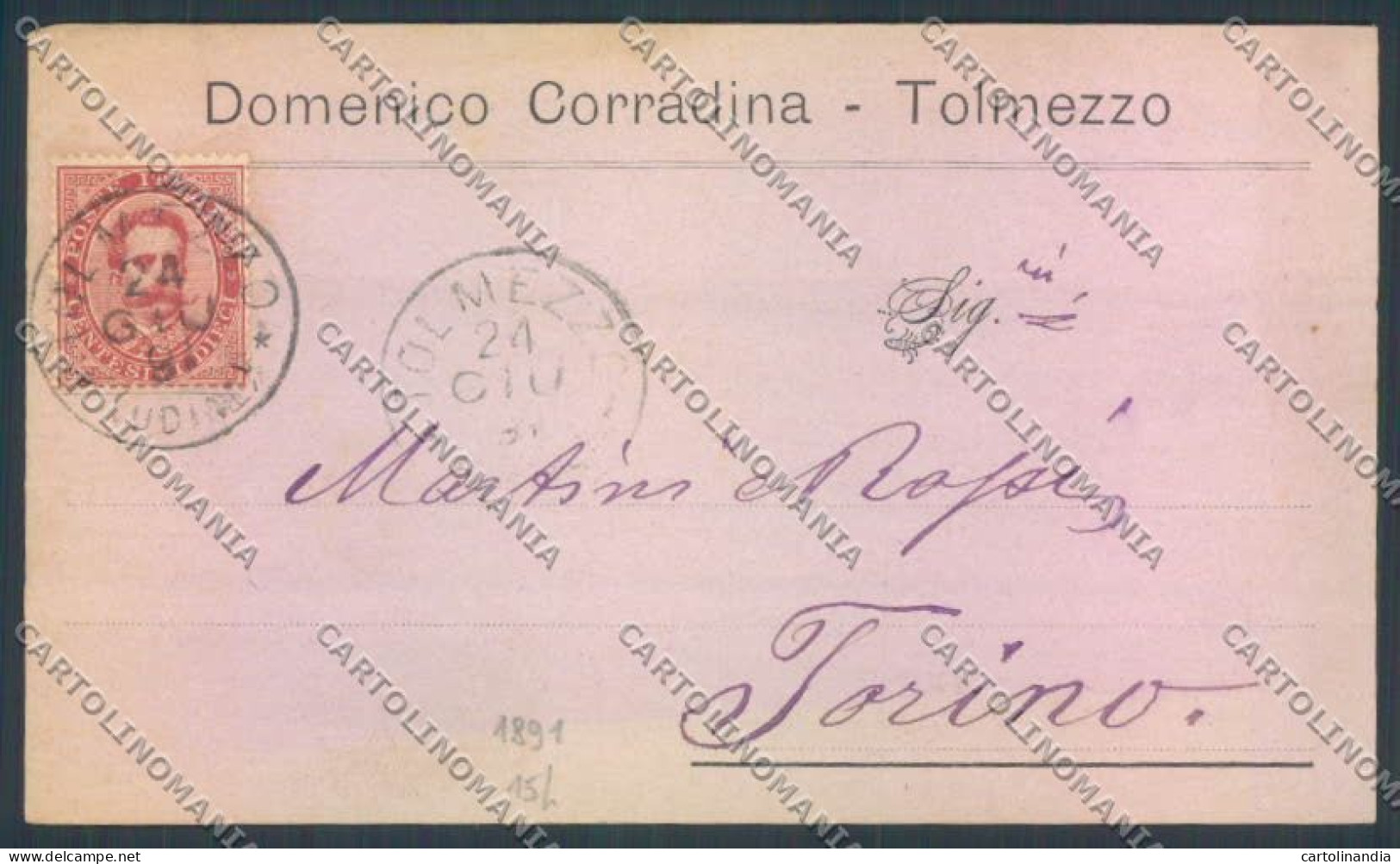 Udine Tolmezzo Commerciale 1891 Cartolina ZQ3657 - Udine