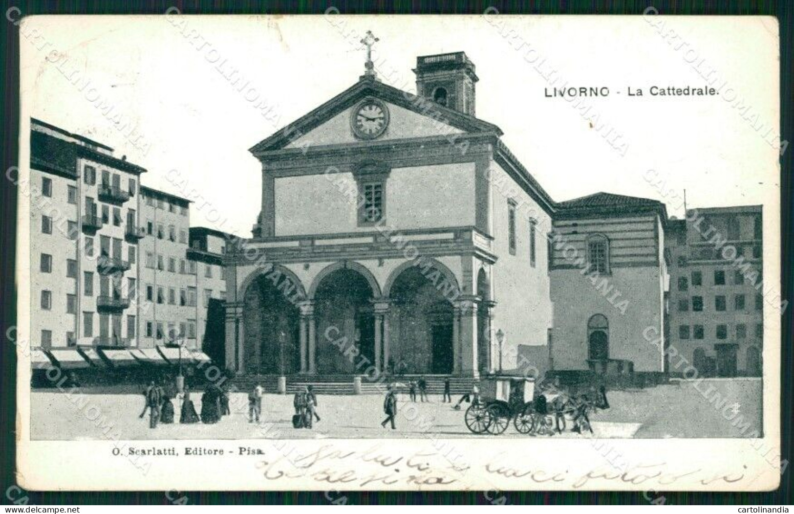 Livorno Città Cattedrale Carrozza STRAPPINO Cartolina WX1573 - Livorno